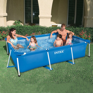 Popular familia Rectangular <span class=keywords><strong>acero</strong></span> sobre el suelo piscina patio jardín grande piscina al aire libre con marco <span class=keywords><strong>de</strong></span> Metal - Product Image 4
