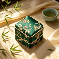 Coffret de présentation de bijoux en brocart de soie oriental exquis, broderie dorée, logo personnalisé, nouveau design, emballage de bijoux