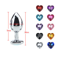 Plug anal en métal avec bijou en cristal, jouet sexuel pour femmes, ensemble de vibrateurs pour ouverture anale, Rose-M, 100% étanche