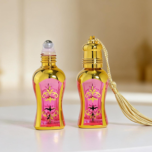Flacons de parfum vides OEM 12 ml, style arabe, en verre métallisé or <span class=keywords><strong>rose</strong></span>, flacons de parfum de Cologne, élégants et haut de gamme - Product Image 1