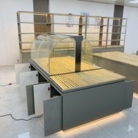Vitrine de boulangerie commerciale en acier inoxydable Hongzhan avec éclairage LED et emballage en carton transparent