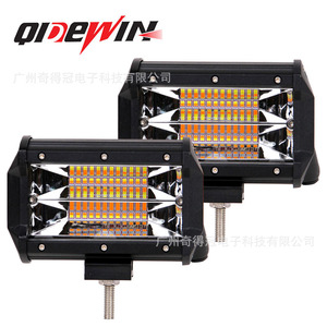 ไฟทำงาน LED แบบสองแถว 72W ขนาด 130 มม. สำหรับติดตั้งกับกันชนหน้ารถออฟโรด ติดตั้งบนหลังคาได้ ไฟกระพริบสองสี - Product Image 2
