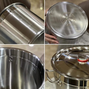 Seau à soupe en acier inoxydable 304 extra épais à fond composite en acier à cinq couches avec couvercle compatible avec les cuisinières à induction et le feu ouvert - Product Image 5