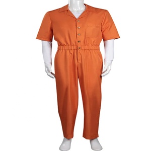 Factory Direct Polyester Cotton Prison Working Overalls Snap Front Work <strong>Clothes</strong> Custom Short Sleeve Coverall for Men With Logo - Product Image 1
