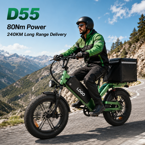 Bicicleta Eléctrica de Carga D55, Llanta Gruesa de 20 Pulgadas, Motor de 48V 1000W en la Rueda Trasera, Freno de Disco, Cuadro de Aluminio, Largo Alcance para Entregas - Product Image 1