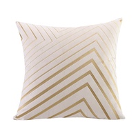 Housse de coussin rectangulaire ou carrée en velours polaire néerlandais à rayures irrégulières, broderie moderne en polyester, pour canapé, usage domestique et hôtelier