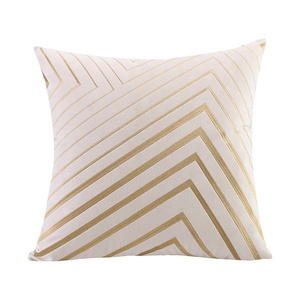 Irregular Stripes Dutch Fleece Velvet Modern Embroidery Polyester Sofa <strong>Rectangular</strong> Square <strong>Cushion</strong> <strong>Cover</strong> for Home &amp; Hotel Use - Product Image 3
