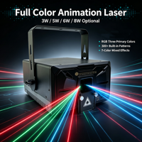 Projecteur laser en alliage d'aluminium 6W à animation RGB contrôlée par DMX512 activé par le son, indice IP33, pour éclairage de scène professionnel