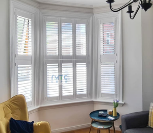 Obturateur de fenêtre intérieur en bois pour bricolage Décoration blanche Volets à plusieurs niveaux pour votre maison COUVERTURE de fenêtre intérieure - Product Image 5