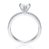 Anillos de Eternidad Románticos para Mujer, Diseño Nuevo, Chapados en Rodio, Plata de Ley 925, con Circonitas en Forma de Corazón, para Bodas y Fiestas