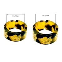 Ensemble de 3 bagues pour femmes, bagues classiques en écaille de tortue, style plage Hawaï Pacifique avec motif de tortue marine et de fleur de plumeria, bijoux imprimés