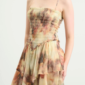 Gothic Floral Mini Dress with <b>Spaghetti</b> <b>Strap</b> Woven Fabric-All Seasons Streetwear Casual - Product Image 2