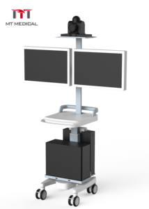 Chariot médical mobile à double écran MT MEDICAL pour hôpitaux : chariot pour équipement médical à haute capacité de charge - Product Image 2