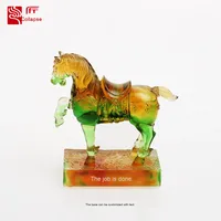 Cristal chinois verre Tang cheval zodiaque artisanat créatif bureau décoration de la maison couleur ornement Figurine Culture ancienne