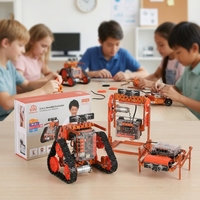 STEAM Metal DIY tecnología aprendizaje robótica Kit para niños Control remoto codificación montaje educación Kit codificación ensamblar