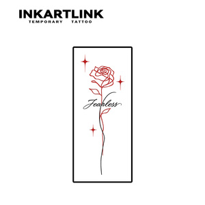 INKARTLINK - Pegatinas <span class=keywords><strong>de</strong></span> Tatuaje con Diseño <span class=keywords><strong>de</strong></span> Rosa Roja Sexy, Personalizadas para Estilizar a Chicas y Mujeres - Product Image 4