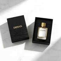 Flacon de parfum rond transparent de luxe vide 30ml 50ml 100ml avec logo personnalisé, flacon de parfum en verre avec bouchon en cuir