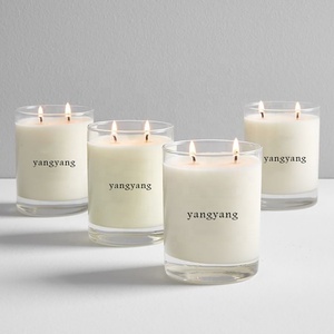 شعار مخصص فارغة شمعة معطرة فاخرة شمعة من الزجاج الشفاف جرة مع غطاء - Product Image 2
