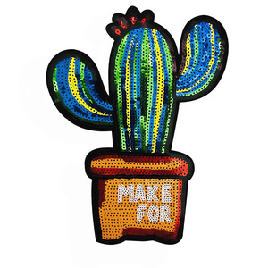 Patch à paillettes brodé fleur palmier fraise pour vêtements pour enfants vêtements <span class=keywords><strong>de</strong></span> travail coloré plante Pot <span class=keywords><strong>de</strong></span> fleur fruits légumes tissu - Product Image 4
