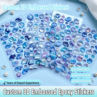 Autocollants en résine océanique dégradé bleu-violet transfrontaliers, transparents en cristal 3D, modernes et simples, pour projets DIY, agendas, cartes et téléphones