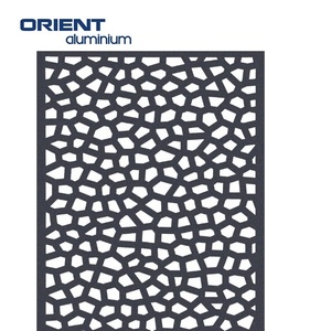 Paneles de <span class=keywords><strong>Cerca</strong></span> de Aluminio con Perfil de Madera Negra, Lámina Metálica Perforada de Alta Calidad Cortada con Láser, <span class=keywords><strong>para</strong></span> Jardines - Product Image 5
