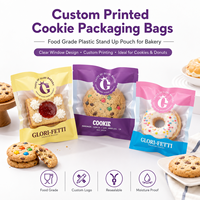 Sacs d'emballage individuels pour biscuits et donuts en plastique laminé de qualité alimentaire, transparents, thermoscellables, avec impression personnalisée