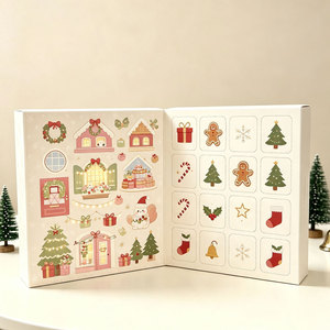Manufacture Custom Logo 24 Door Countdown Advent Calendar Oem OdmRigid Cardboard Blind Christmas Eve Countdown Gift Paper <b>Box</b> - Product Image 1