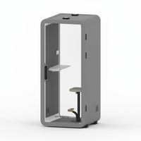 Cabines insonorisées et modulables UNIBOOTH en profilés d'aluminium de précision, durables, pour bureaux, hôtels, espaces extérieurs, salles à manger et salons.