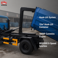 Мусоровоз с крюковым погрузчиком RHD, 12 м³, Dongfeng D530, 190 л.с., Евро-3, колесная база 4500 мм, полная масса 18 т, 4x2, механическая коробка передач, поворотный кран