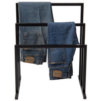 Support de tuyau en métal pour magasin de vêtements au détail Support de vêtements Jeans Pantalons Vêtements Présentoir avec roue pour magasin