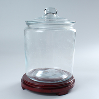 Récipient en verre de stockage des aliments de grande capacité avec couvercle en verre Récipient de stockage des aliments en verre de cuisine 1 litre 2 litres 4L