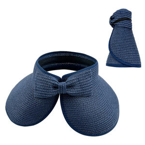 Sombrero de Sol de papel de verano para mujer, visera de playa de ala ancha plegable y ajustable, topless - Product Image 6