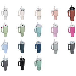 Custom Logo 40oz 30oz 20oz 20 40 oz Wholesale Bulk Double Wall Vacuum Insulated 304 Stainless Steel <b>Tumblers</b> with <b>Straw</b> and Lid - Product Image 3