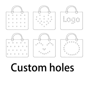 Bolsos <span class=keywords><strong>de</strong></span> mano <span class=keywords><strong>de</strong></span> EVA impermeables <span class=keywords><strong>de</strong></span> nuevo diseño al por mayor, bolsos tote perforados DIY coloridos con correa para el hombro para mujer, a granel - Product Image 5