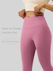 Leggings de yoga de cintura alta <span class=keywords><strong>con</strong></span> logo personalizado, de secado rápido, efecto levanta glúteos, pantalones ajustados de pierna <span class=keywords><strong>ancha</strong></span> acampanados para mujer, para gimnasio, deportes, fitness, OEM - Product Image 2