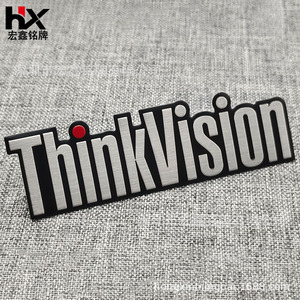 Etiqueta Metálica Personalizada Hongxin con Logotipo ThinkVision, Acabado Cepillado, Autoadhesiva, para Embalaje - Product Image 3