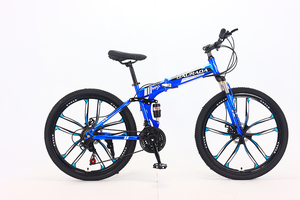 Bicicleta Plegable de 26 Pulgadas con Suspensión Delantera, 21 Velocidades, Cuadro de Acero de Alto Carbono, Frenos de Disco para Adultos 2A1 High C - Product Image 6