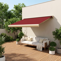Auvent de balcon de villa électrique rétractable de luxe 6x4M 5x4M, cassette en aluminium avec revêtement PVC 100% teint en masse, pour jardin extérieur