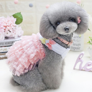 Offre Spéciale deux jupes <span class=keywords><strong>à</strong></span> bretelles <span class=keywords><strong>papillon</strong></span> mignon pour printemps été Teddy Bichon imprimé motif vêtements pour animaux de compagnie <span class=keywords><strong>chien</strong></span> robe vêtements - Product Image 4
