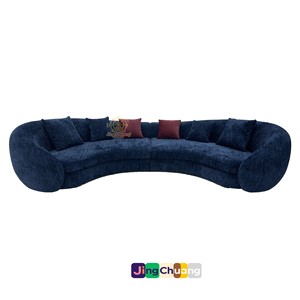 Fauteuil en tissu de luxe léger, grand modèle, style minimaliste italien, à dossier haut et courbé, pour salon et villa d'hôtel - Product Image 4