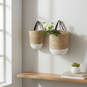 Modern Eco-Friendly Cotton Braided <b>Round</b> <b>Basket</b> with Handle and Flexible Design Handmade for Multi-Purpose Home Storage & Decor - Product Image 3