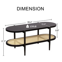 Pequeña mesa de centro de ratán de madera moderna para el hogar Diseño clásico simple Muebles de sala de estar