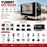 Remorque alimentaire compacte, cuisine mobile de traiteur avec fenêtre de service, évier et intérieur personnalisé pour café, snacks et commerce de rue