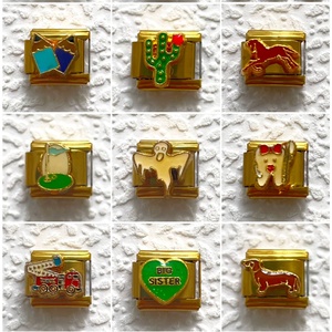 Nueva Serie de Pulseras Modulares Italianas Elegantes con Base Dorada de Diamantes, Cadena de Acero Inoxidable de Moda, Estilo Personalizado - Product Image 2