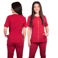 Tunique grande taille pour dames Uniformes respirants pour spa Scrubs pour salon de beauté Infirmière Médecin Manches courtes Taille XL Modèle OEM Imprimé