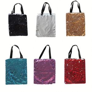 Thermal Sublimation Female Fashion <b>Sequin</b> Shoulder Tote Bag with Two-Tone Shimmer Design for Leisure Shopping - Product Image 2