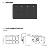 Panneau de clavier programmable CANbus DL-KB08Q, 8 touches, rétroéclairé, pour équipements d'ingénierie et d'assainissement DL-KB08Q