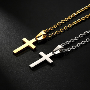 Collar con Cruz, <span class=keywords><strong>Cadena</strong></span> <span class=keywords><strong>de</strong></span> Acero Inoxidable Chapada en Oro <span class=keywords><strong>de</strong></span> 18K, Joyería Sencilla <span class=keywords><strong>de</strong></span> Fe <span class=keywords><strong>para</strong></span> Hombre y Mujer, Regalo <span class=keywords><strong>de</strong></span> Navidad, Collar con Colgante <span class=keywords><strong>de</strong></span> Cruz Pequeña - Product Image 3