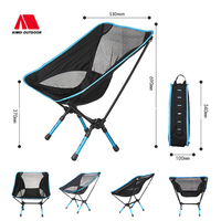 Chaise pliante de camping, de pêche ou de plage, ultra-légère en alliage d'aluminium, respirante et confortable, avec dossier, idéale pour les voyages et les loisirs