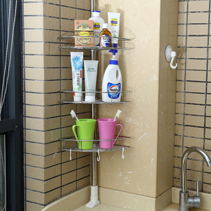 Fabricante ajustable niquelado 4 capas Cesta de acero varilla de tensión Caddy estante de baño - Product Image 6